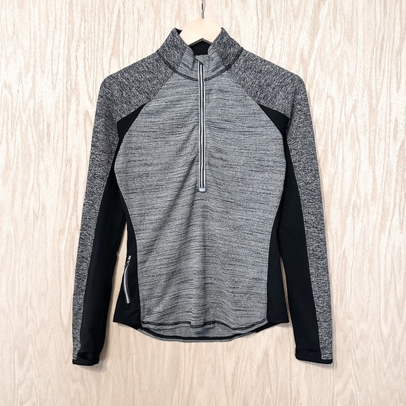 Athleta Women’s Running Wild Half Zip Long Sleeve Pullover Jacket Gray Black - Picture 2 of 9